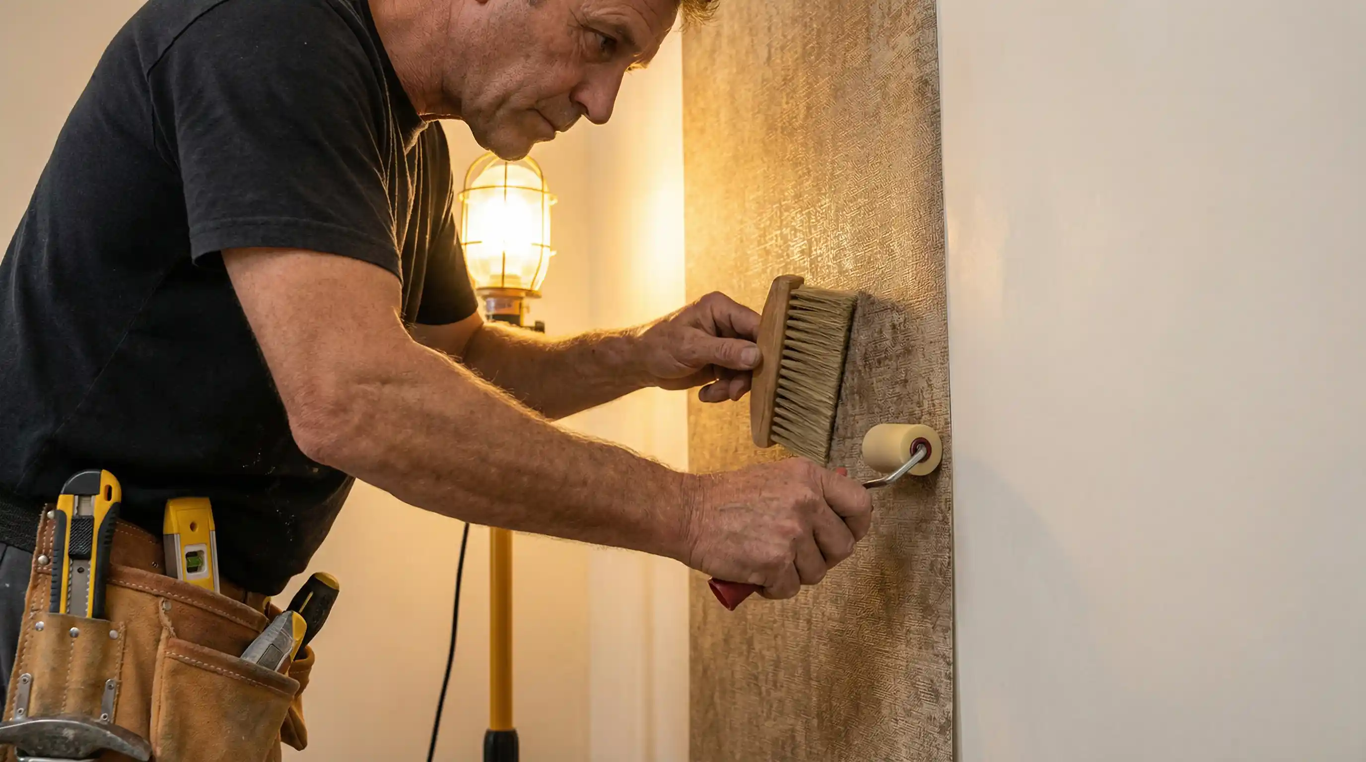 Modern residential wallpaper design installed in Summerhill, Atlanta home