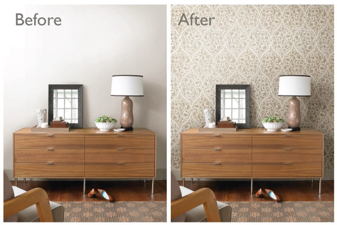 Commercial wallpaper installation in Atlanta office building